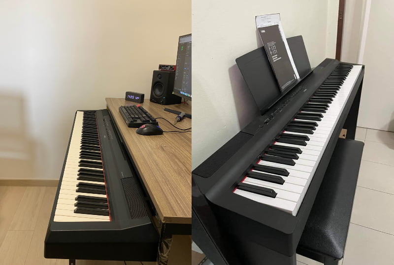Both key texture and hammer action are exactly the same on these pianos
